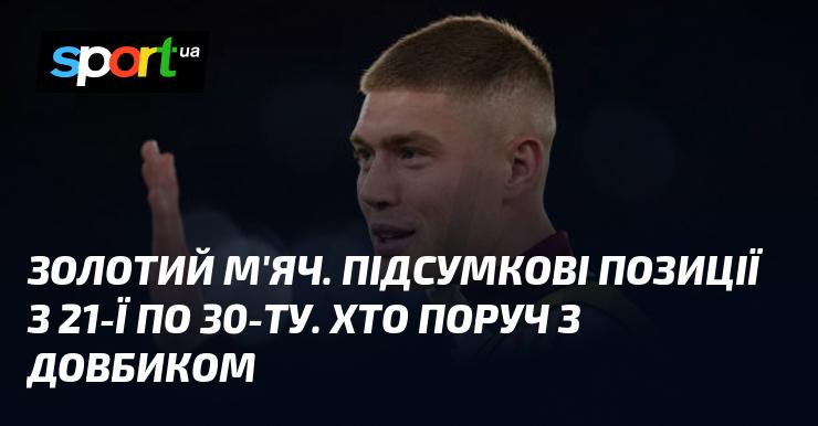 Золотий м'яч: Результати з 21-ї по 30-ту позицію. Хто знаходиться поряд з Довбиком?