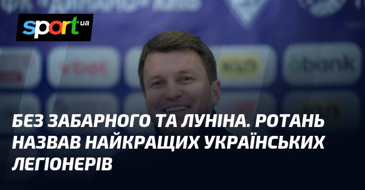 Без Забарного та Луніна: Ротань визначив найвидатніших українських легіонерів.